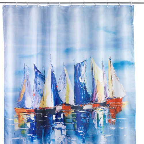 Wenko Sailing Shower Curtain 180cm x 200cm - Obsolete Image 1