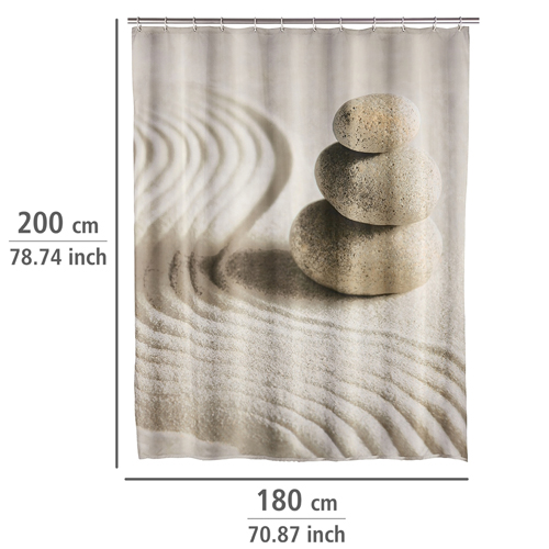 Wenko Sand And Stone Shower Curtain 180cm x 200cm Image 2