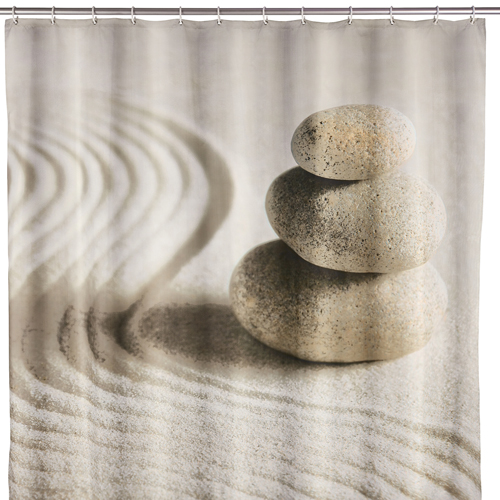 Wenko Sand And Stone Shower Curtain 180cm x 200cm Image 1