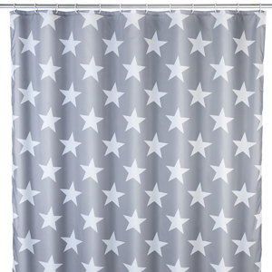 Wenko Stella Grey Shower Curtain 180cm x 200cm - Obsolete