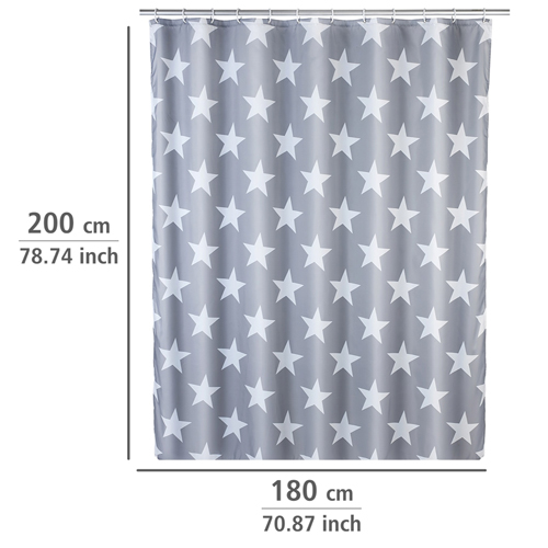 Wenko Stella Grey Shower Curtain 180cm x 200cm Image 2