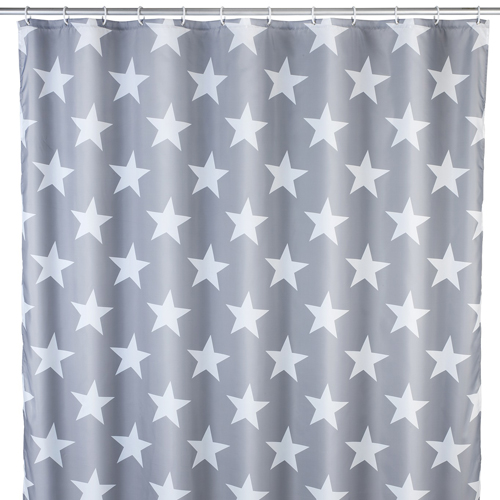 Wenko Stella Grey Shower Curtain 180cm x 200cm - Obsolete Image 1