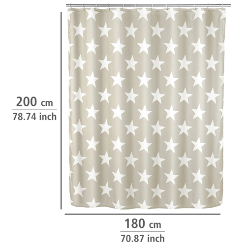 Wenko Stella Taupe Shower Curtain 180cm x 200cm Image 2