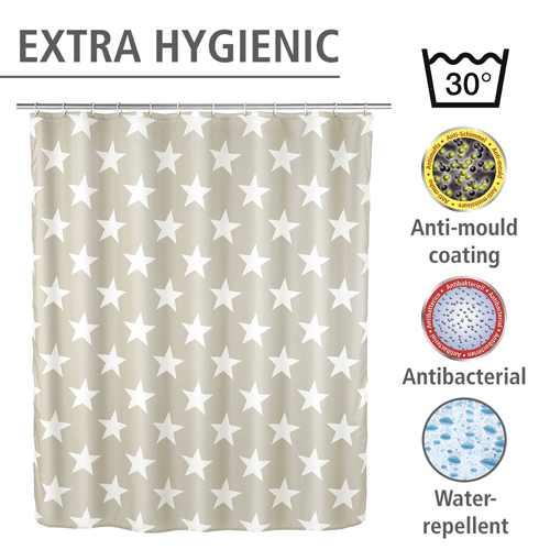 Wenko Stella Taupe Shower Curtain 180cm x 200cm Image 3