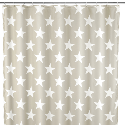 Wenko Stella Taupe Shower Curtain 180cm x 200cm Image 1