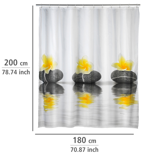 Wenko Stones With Flowers Shower Curtain 180cm x 200cm Image 2