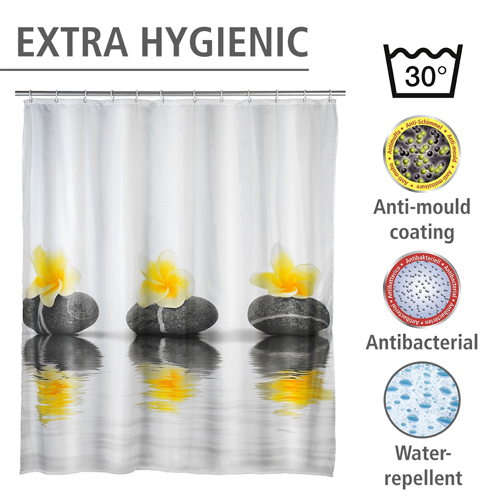 Wenko Stones With Flowers Shower Curtain 180cm x 200cm Image 4