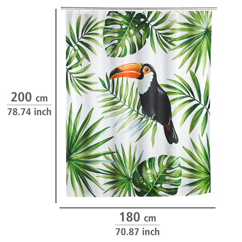 Wenko Tucan Shower Curtain 180cm x 200cm Image 2