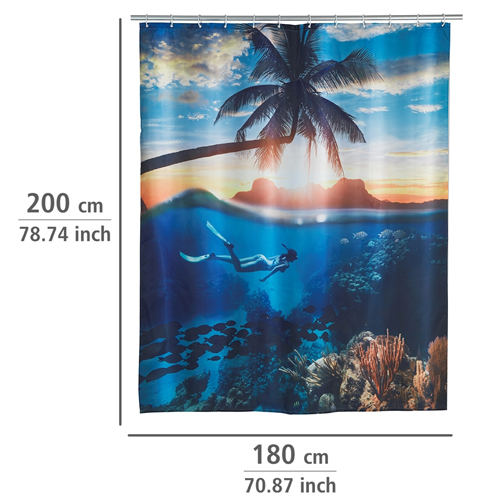 Wenko Underwater Shower Curtain 180cm x 200cm Image 2