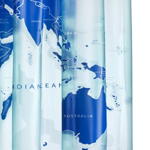 World Map Shower Curtain 180cm x 180cm - Obsolete