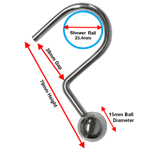 Ball Hook Rings - Chrome (Pack of 12) Image 2