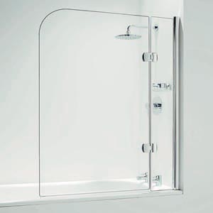 Hinged Curved Bathscreen With Fixed Panel - 1050mm Wide - Obsolete