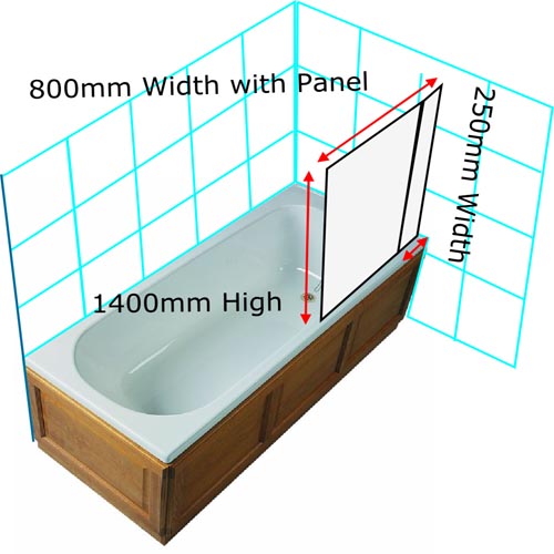 Hinged Square Bathscreen With Fixed Panel - Obsolete Image 2