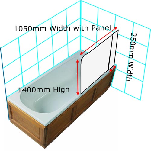 Hinged Square Bathscreen With Fixed Panel - Obsolete Image 2