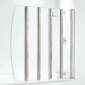 Five Panel Folding Bathscreen - Chrome Finish