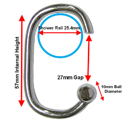 Ball C Type Rings - Chrome (Pack of 12) Image 2