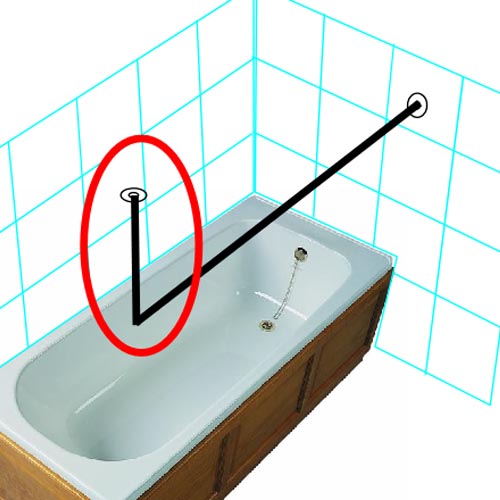 Shower Rail Ceiling Adapter Image 1