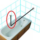 Shower Rail Ceiling Adapter