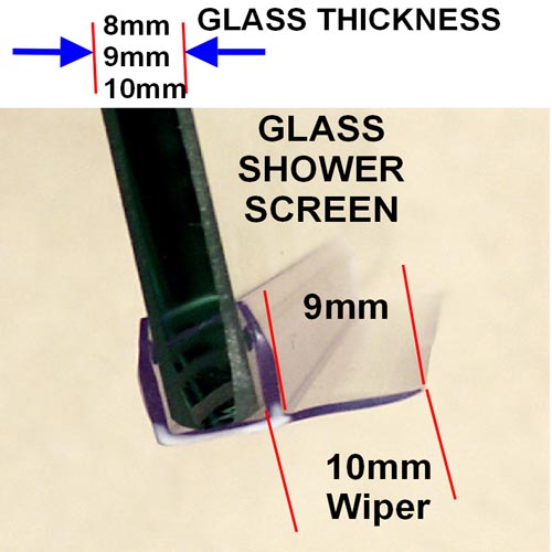 ClipSeal PS-12-8: 90 Degree Wiper for Bath Screens & Doors (196cm Length) Image 3