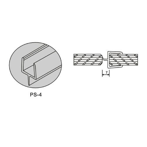 PS-4-8: Single Wiper seal for Bath Screens & Doors (86cm Length) Image 3