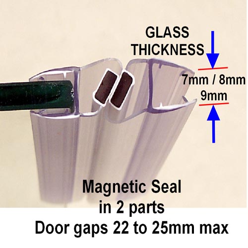 ClipSeal PS-8M-8: Magnetic In-Line Door seal for Shower Doors (196cm Length) Image 4