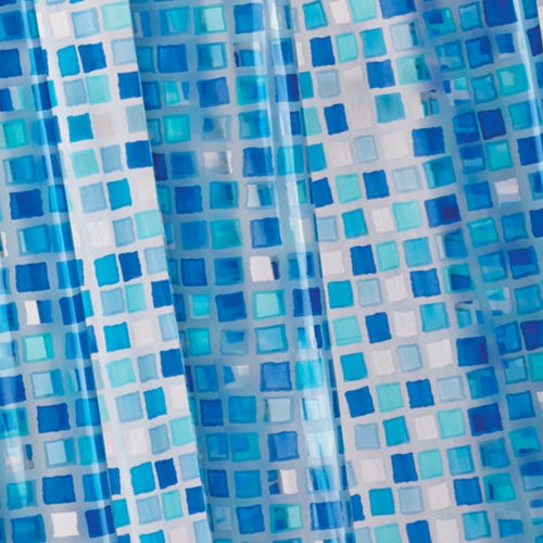 Blue Mosaic Shower Curtain 180cm x 180cm Image 2