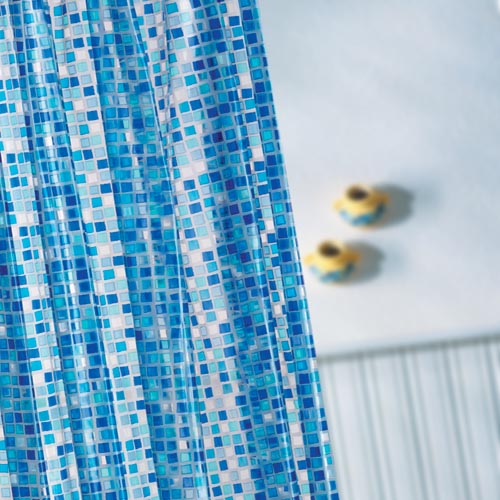 Blue Mosaic Shower Curtain 180cm x 180cm Image 1