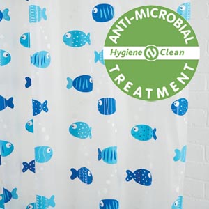Wiggly Fish Shower Curtain 180cm x 180cm - Obsolete