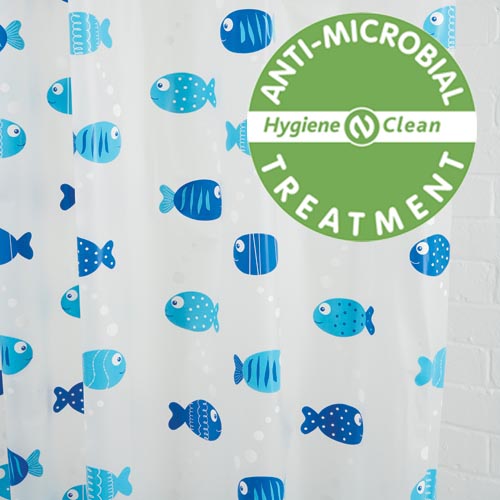 Wiggly Fish Shower Curtain 180cm x 180cm - Obsolete Image 1