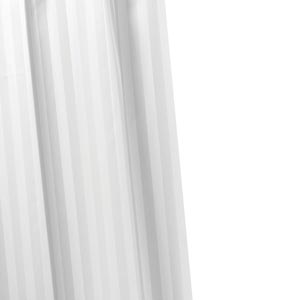 Woven Stripe White Shower Curtain 180cm x 180cm