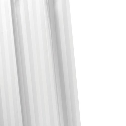 Woven Stripe White Shower Curtain 180cm x 180cm Image 1