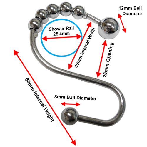 S Type Roller Ball Rings - Chrome (Pack of 12) Image 2