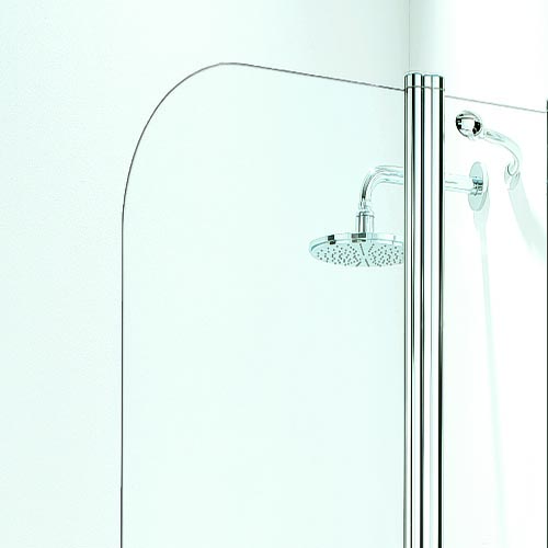 Compact Curved Bathscreen With Panel - Chrome Finish Image 7