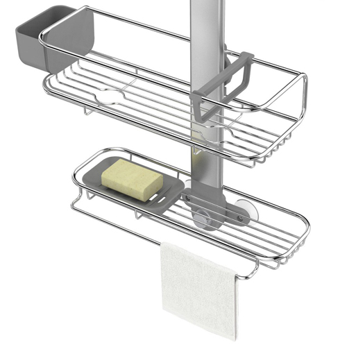 simplehuman Adjustable Shower Caddy Plus, Stainless Steel and Anodized  Aluminum 