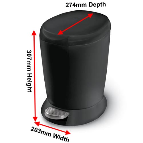 simplehuman Plastic Black 6L Pedal Bin - Obsolete Image 2