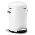 simplehuman Retro White 4.5L Pedal Bin