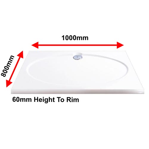 Coram Slimline Shower Tray 1000mm x 800mm - Obsolete Product Image 2